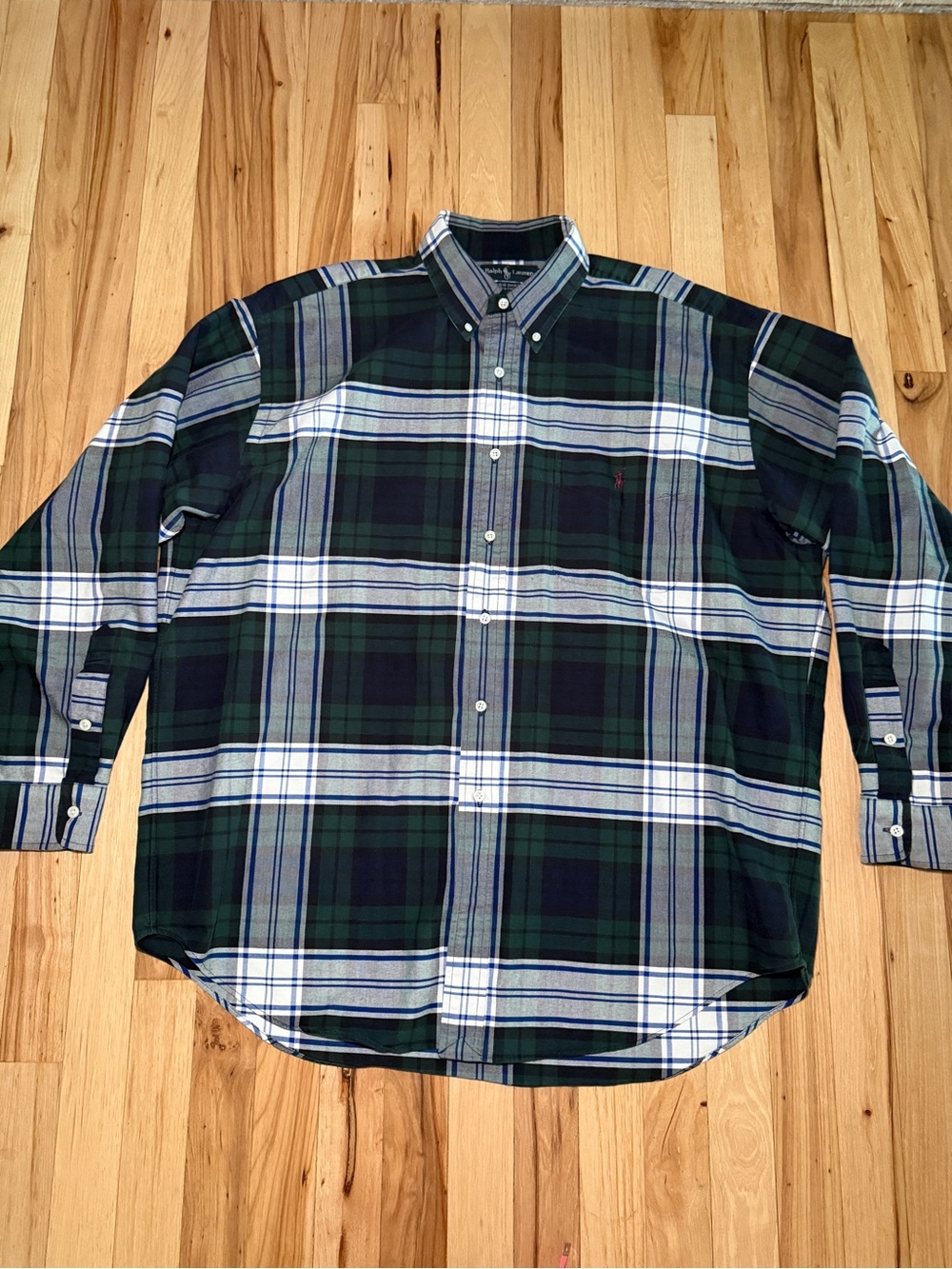 Vintage Polo Ralph Lauren Big Shirt 100% Cotton Plaid Button Down